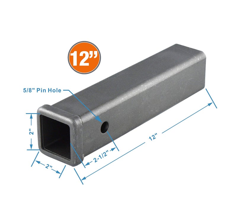 TOPTOW 64455 Trailer Hitch Weld-on Receiver Tube 2-inch X 12-inch Storage Box Combo Bar, Raw Steel Finishâ€¦ - Image 2